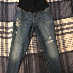 Maternity distressed skinny jeans